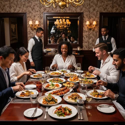Exquisite Dinner Party at Lavish Restaurant