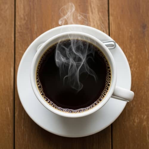 Intense Brew Coffee on Rustic Table
