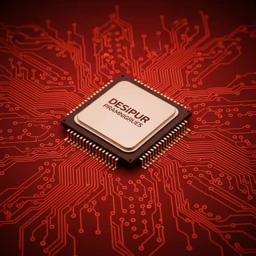 Detailed Red Electronic Circuit Illustration