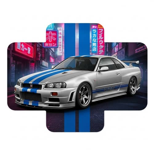JDM Style Nissan Skyline GT-R R34 Hoodie Print