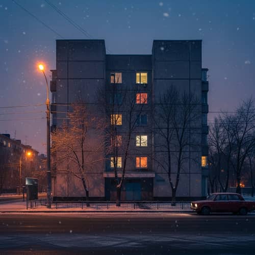 1989 Panelka House - Retro Style Aesthetic Evening Scene