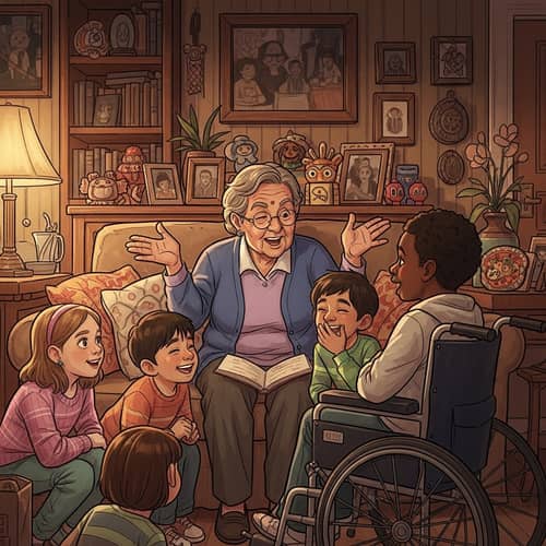 Heartwarming Family Scene Embracing Diversity and Unity