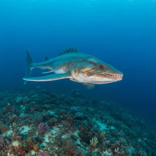 Realistic Sea Monster: Vibrant Colors & Menacing Presence