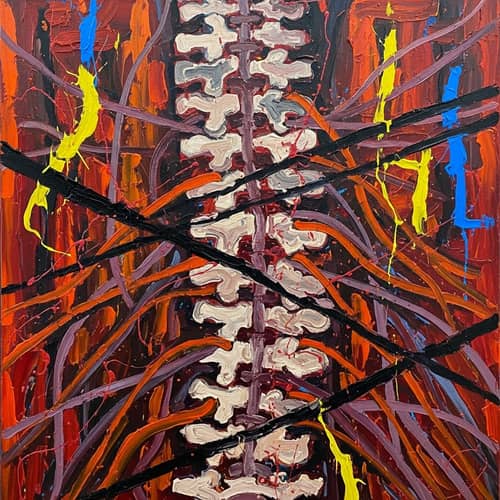 Abstract Expressionist Interpretation of Human Spinal Cord