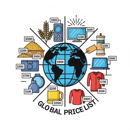 Global Price List Logo - Creative Goods Pricing Visualized
