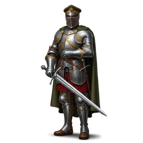 20th Century Military Figure Reimagined as Medieval Knight