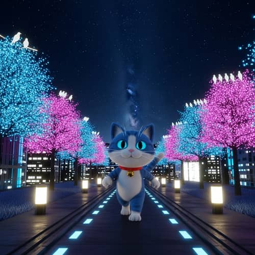 Playful Cat in a High-Def Metaverse Adventure