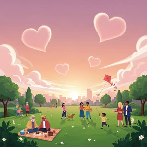 Love is in the Air: Enchanting Morning Scene of Unity and Peace