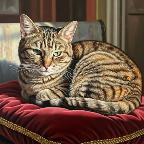Realistic Painting of a Cat - Beautiful Cat Artwork