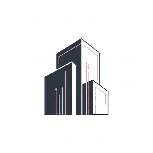 Modern Architectural Logo Design with Subtle Pink Accents