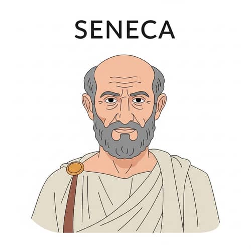 Simplistic Illustration of Philosopher Seneca from Ancient Rome
