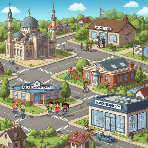 Quaint Village Center with Mosque, Village Office, School & Nano Photocopy