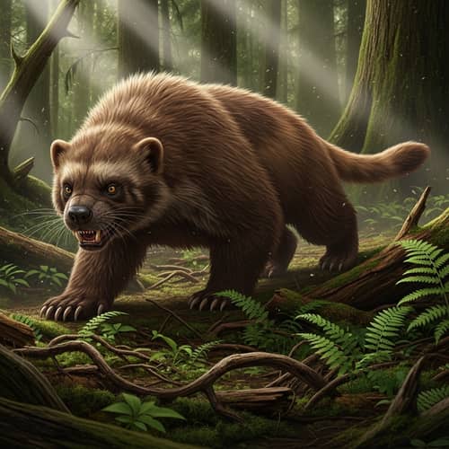 Mysterious Brown-Furred Creature in Dense Forest