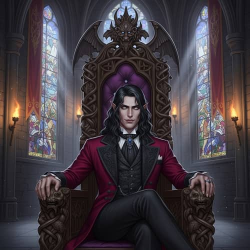 Dark Aristocratic Male Fantasy Character in Victorian Attire