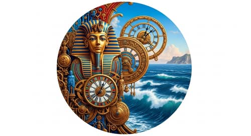 Clockwork Tutankhamun Canvas Painting with Cyber Features