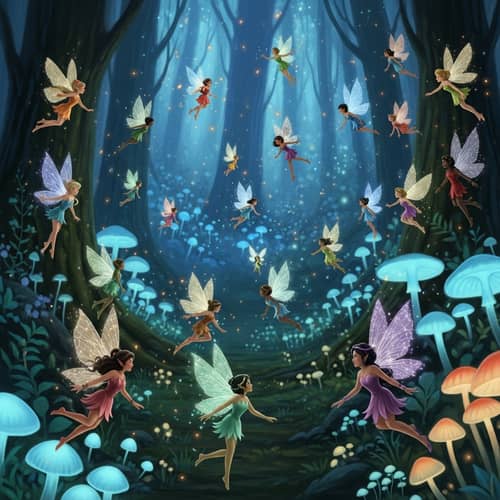Enchanting Forest with Glowing Mushrooms & Fairies | Fantasy Scene