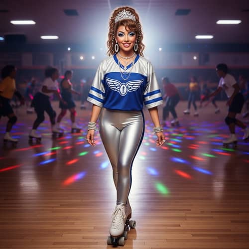 Hyper-Realistic Fairy Godmother Skating in Detroit Lions Outfit