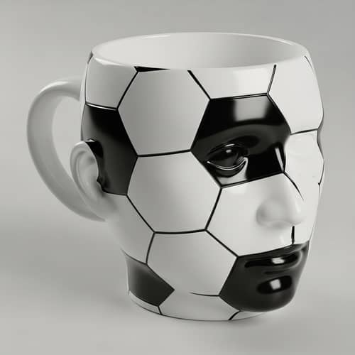 Unique Soccer Ball Cup Design | Cup with Human Head Shape