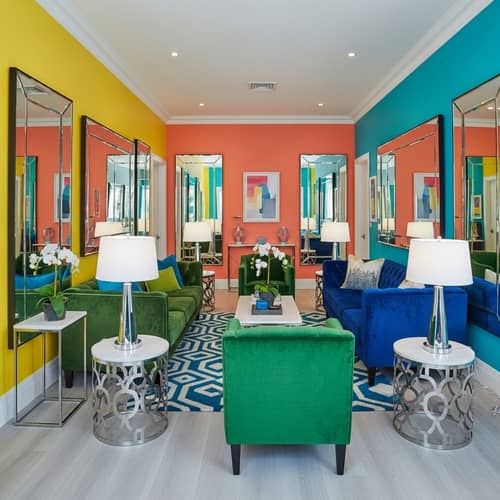 Modern & Elegant Living Room | Vibrant Colors & Sophisticated Design