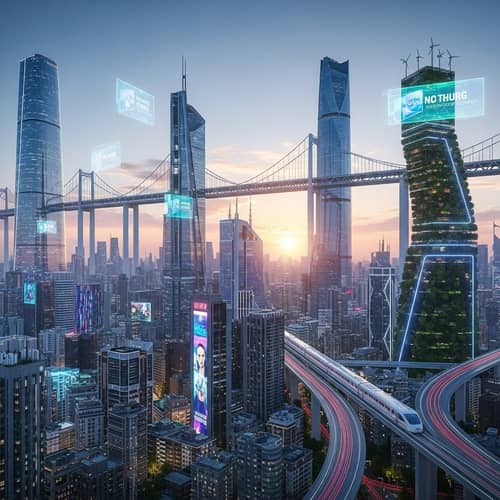 Futuristic Cityscape | Skyline of Innovative Skyscrapers