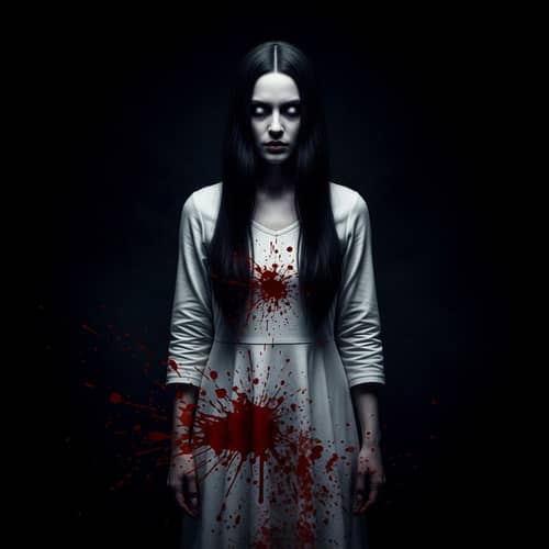 Eerie Ghostly Figure in Dark | Creepy Entity with White Skin