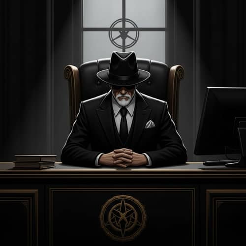 Enigmatic Senior Leader Avatar Drawing for Clandestine Organization