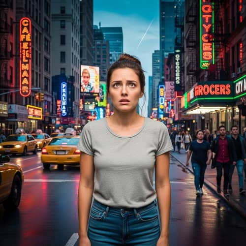Confused Woman on City Street | Searching for Answers