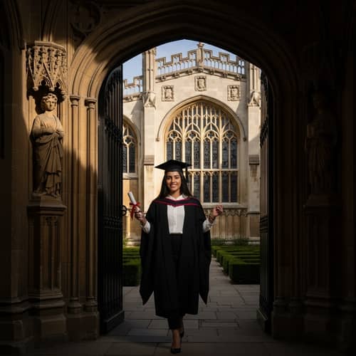 Proud Middle-Eastern Woman Graduation with Diploma