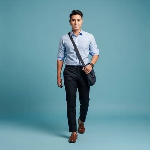 Thai Office Guy | Smartly Dressed Professional Walking