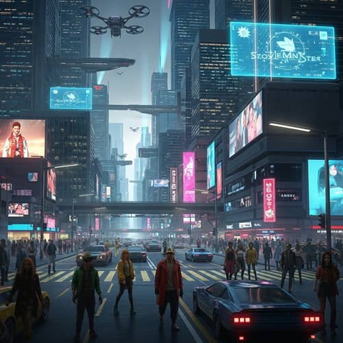 Future Urban Landscapes: Cyberpunk Vision