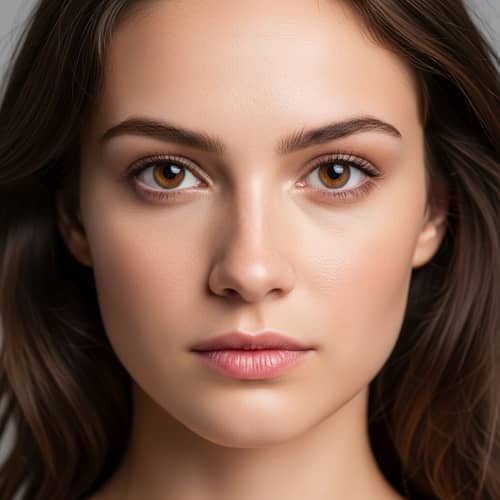Realistic Portrait of a Beautiful Woman Without Makeup