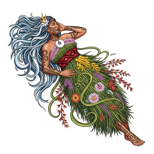 Papatūānuku Earth Mother Digital Painting T-shirt Design