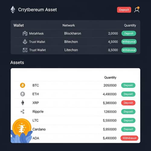 Cryptocurrency Asset Management Dashboard | Wallets, Assets, Network