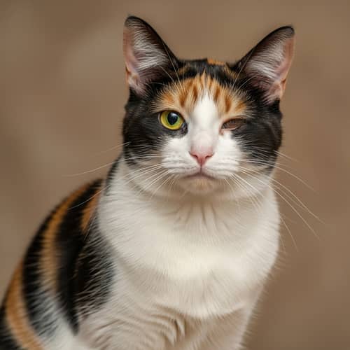 Adorable Female Calico Cat with Unique Features