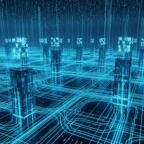 Futuristic Digital Connections: Intricate Cyberspace Landscape