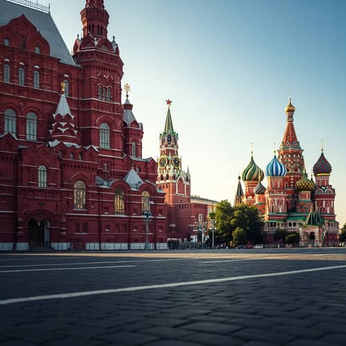 Hyper Realistic Artwork of Iconic Red Square in Russia