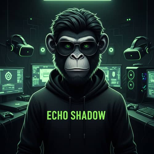 Echo Shadow: Enigmatic Anthropomorphic Monkey | Dark and Mysterious Visual Representation