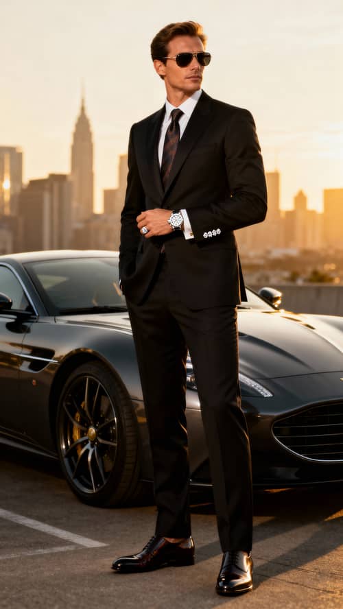 Successful Man in Designer Suit and Sunglasses Successful Man in Designer Suit and Sunglasses