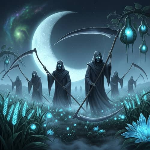 Radiant Reapers | Ethereal Harvesters Under Moonlight