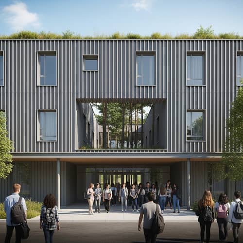 Diverse Student Community at Eco-Friendly Green School