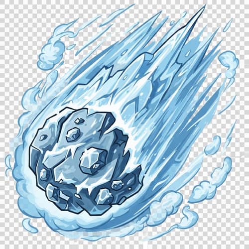 Icy Meteorite Cartoon Illustration | Frozen Comet Art