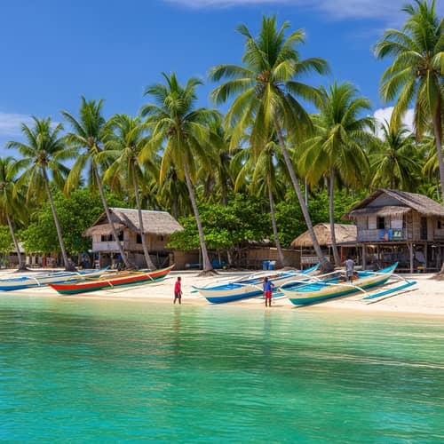 Tropical Coastal Scene in the Philippines