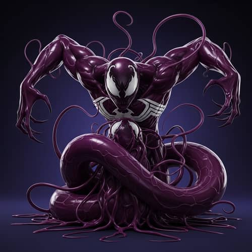 Vivid Purple Symbiote - Alien Being Forming Symbiotic Relationship