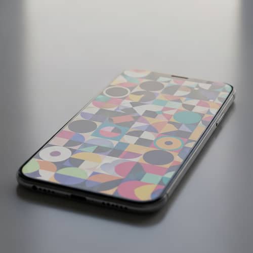 Stylish Smartphone with Abstract Geometric Design