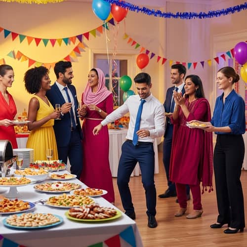 Colorful Festive Party with Diverse Guests | Party Atmosphere