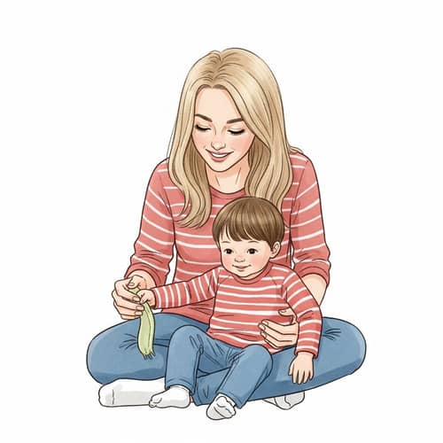 Empathetic Caucasian Mother Nurturing Child | Heartwarming Family Dynamic
