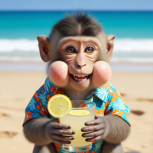 Cheerful Monkey | Infectious Joy on the Beach