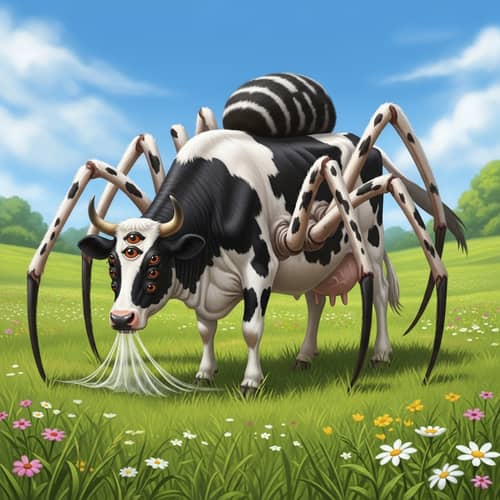 Spidercow: Unique Creature Fusion of Cow and Spider