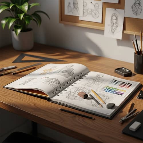Creative Portfolio Designs | Artistic Sketches & Color Swatches