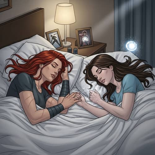 Female Superheroes with Martial Art and Telekinetic Powers Sleeping